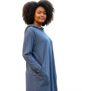 Pure Jill Indigo Hooded Tunic Dress Blue XL New Without Tags